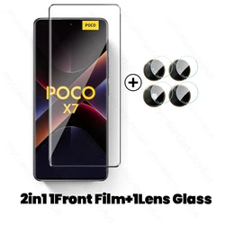 8-in-1 Protective Case with 9D Curved Glass and Camera Lens Protector for Poco X7 5G (2In1 1Front 1Lens)