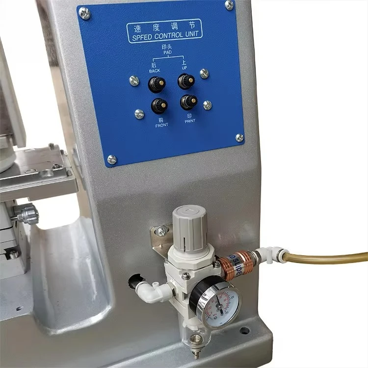 Macchina da stampa tampografica da tavolo a 1 colore, modello a flusso trasversale singolo, con PLC, supporto per anelli in ceramica e albero di trasmissione - immagine 4