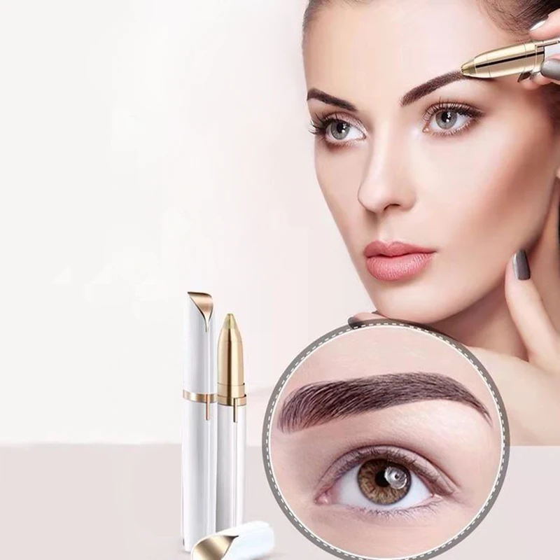 Eyebrow trimmer 1pc Electric Eyebrow Trimming Tool For Beginners Automatic Electric Eyebrow Trimmer Nose Hair Shaving Brush Scraper Battery Ver