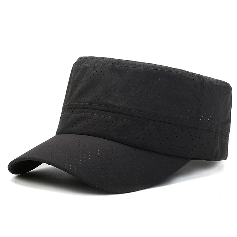 

2022 Quick Drying Thin Breathable Mesh Flat Cap Men Women Sport Outdoor Hiking Mountaineering Cycling Fishing Hat
