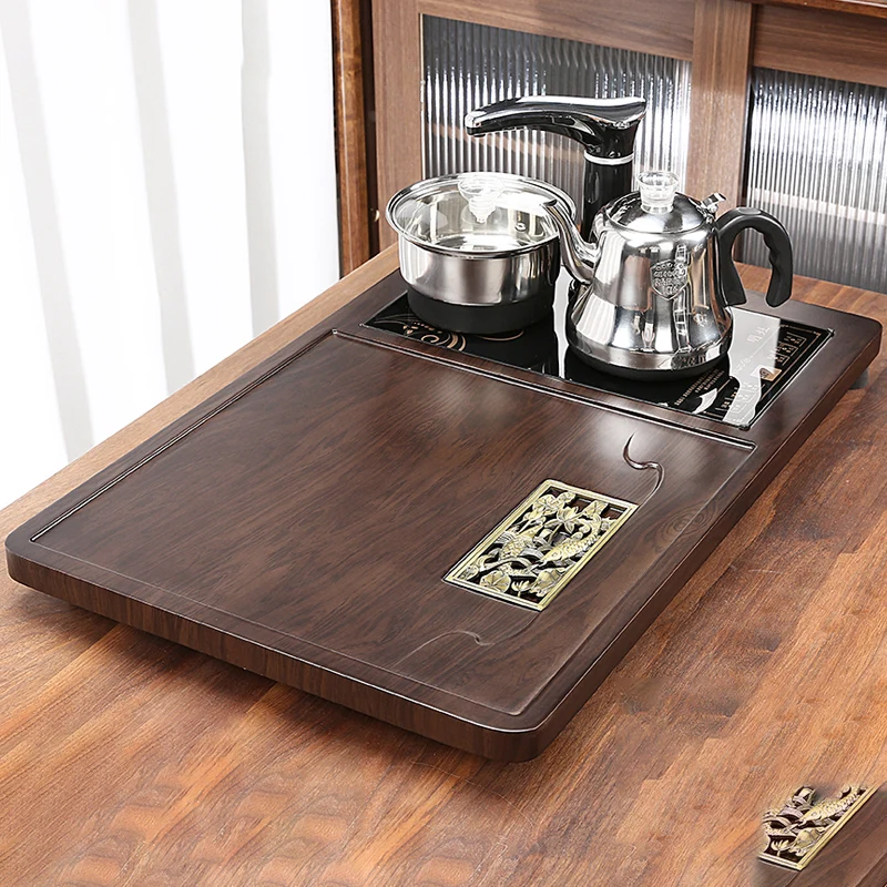 

Wooden Serving Tea Tray Storage Vintage Large Walnut Tea Tray Nordic Complete Plates Plateau Decoratif Decorative Tray wrx