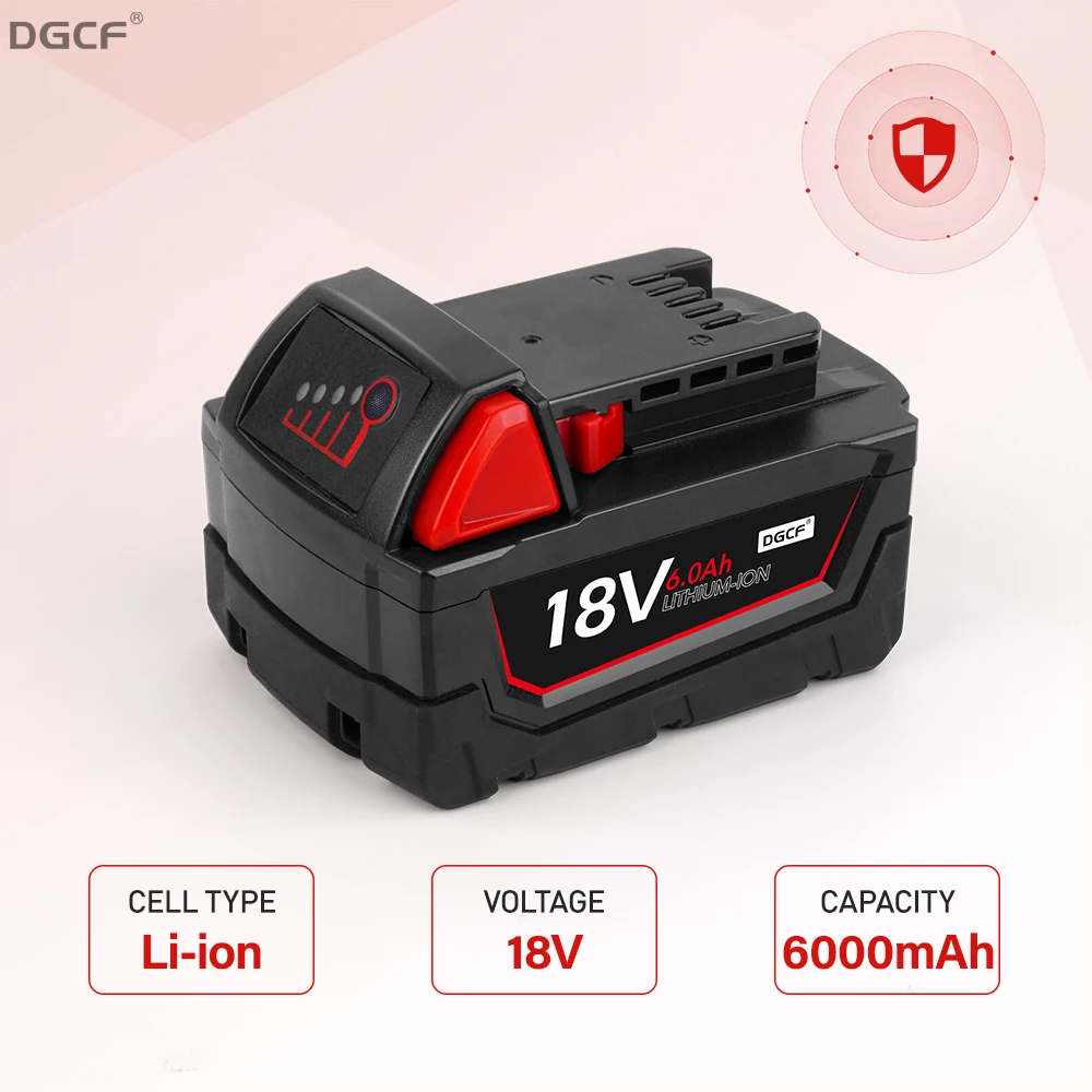 MilwaukeeTool 18V 6.5Ah High Output Lithium Ion Original Battery Compatible  With 48-11-1862 1850 1852 1840 1828 1820 M18 XC AliExpress