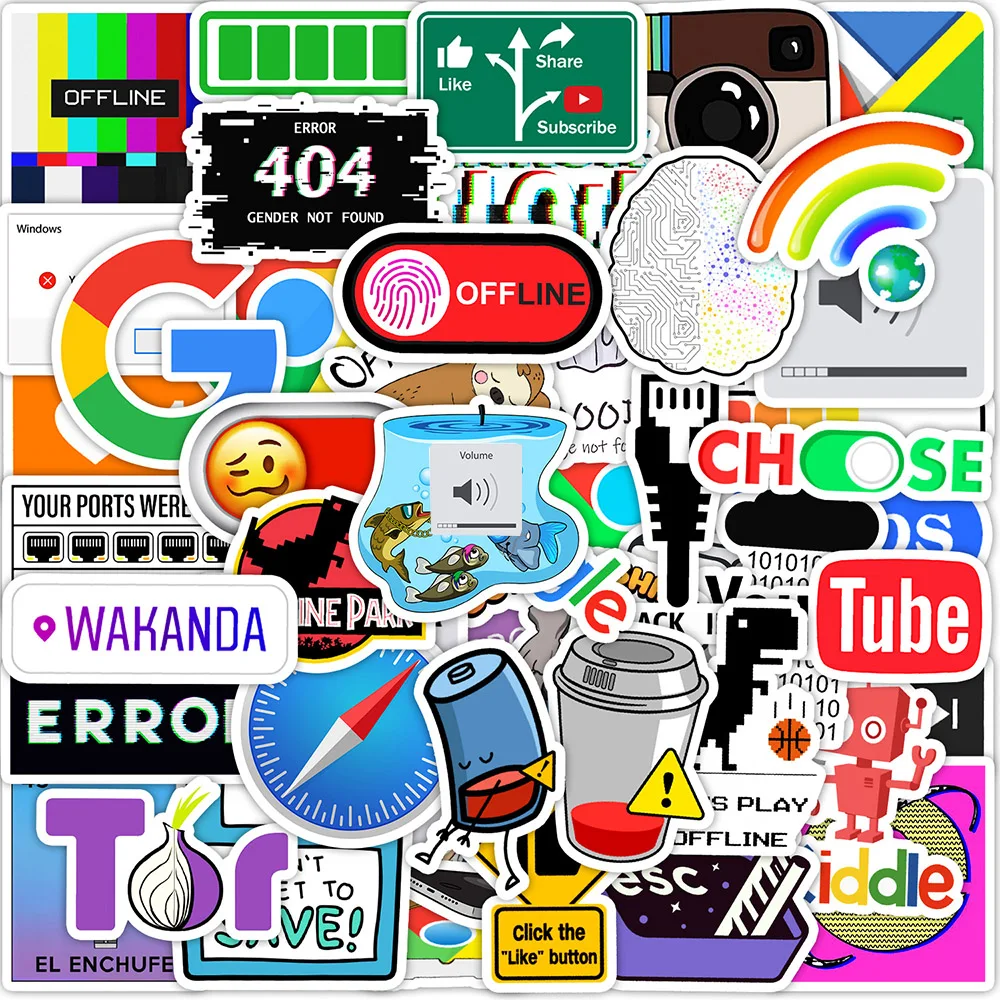 

10/30/50PCS Popular Software Graffiti Stickers for Laptop Phone Case Water Bottle Waterproof Aesthetic Decals Cool Sticker Packs