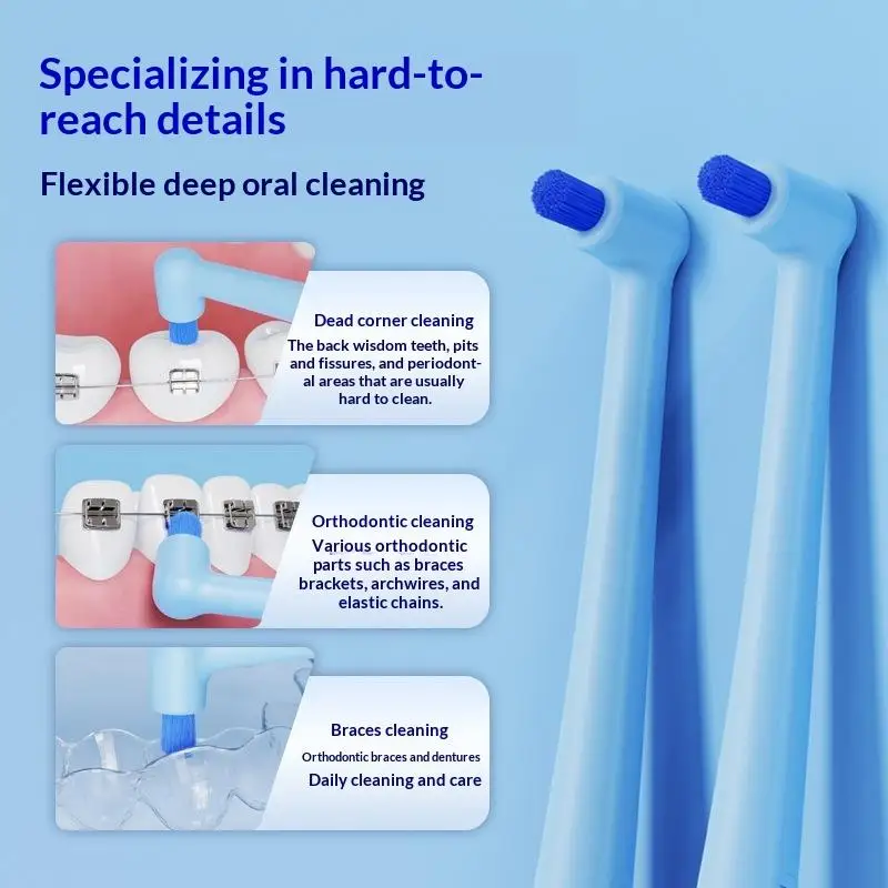 Small Head Single Bundle Interdental Brush Teeth Cleaning Toothbrush Deep Oral Cleaning Soft Bristle Colorful Small Head Brush
