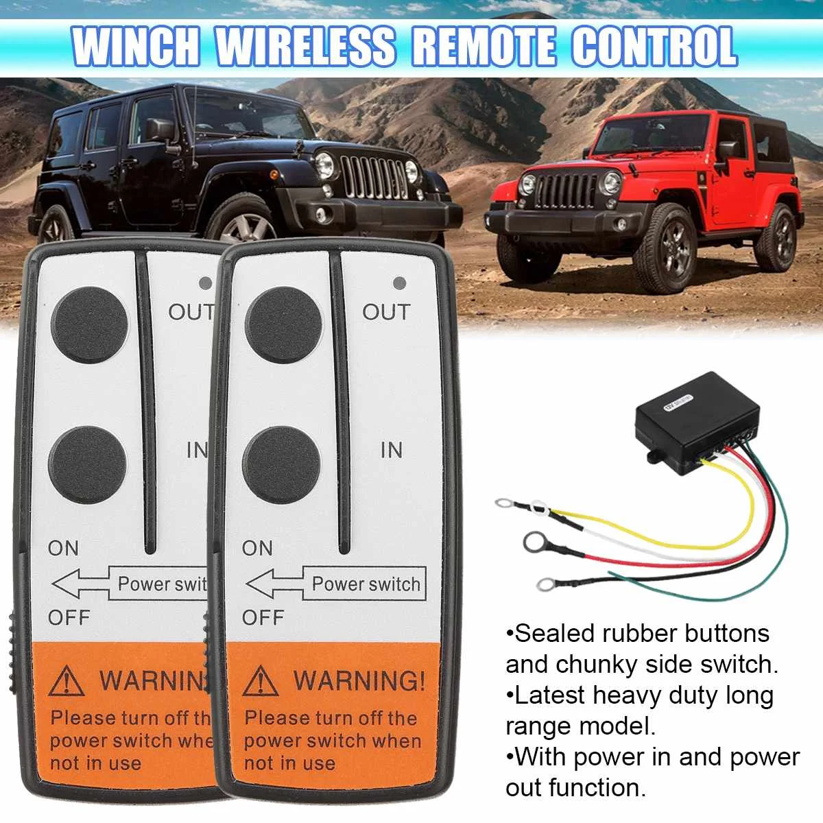 12v Wireless Winch Remote Control Kit Handset Switch For Car Truck Atv ...