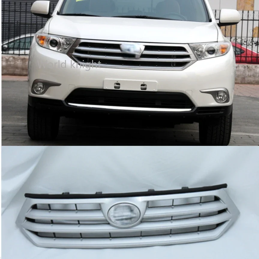 

Для Toyota Highlander 2012 2013 2014 Автомобильный Стайлинг ABS Хромированная передняя решетка Вокруг приподнятый гоночный Гриль Крышка