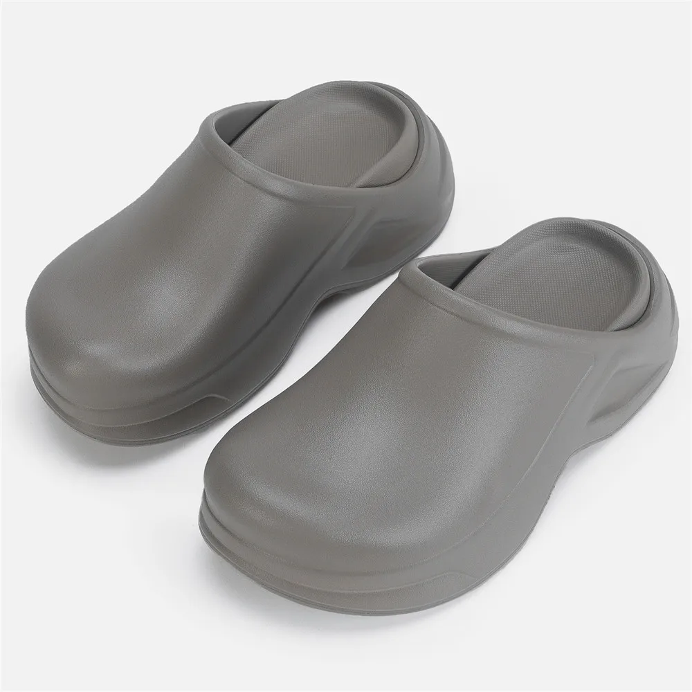 Women Summer Slip-On Non-Slip Slippers for Woman Round Toe Thick Bottom Black Platform Shoes Ladies Flat Comfortable Brand Shoes