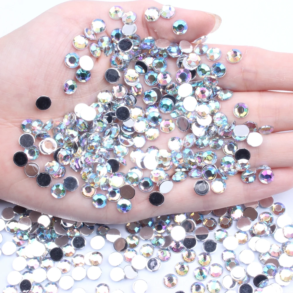

New 1.5-12mm Acrylic Rhinestones Crystal AB And Sizes Shoes Clothing Decorations Sparkling Newest Nail Art Decorations