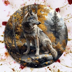 Wolf in the Forest Aluminum Sign - Durable UV & Scratch Resistant, Easy - Hang Decor for Indoor & Outdoor Spaces (TTX1456)