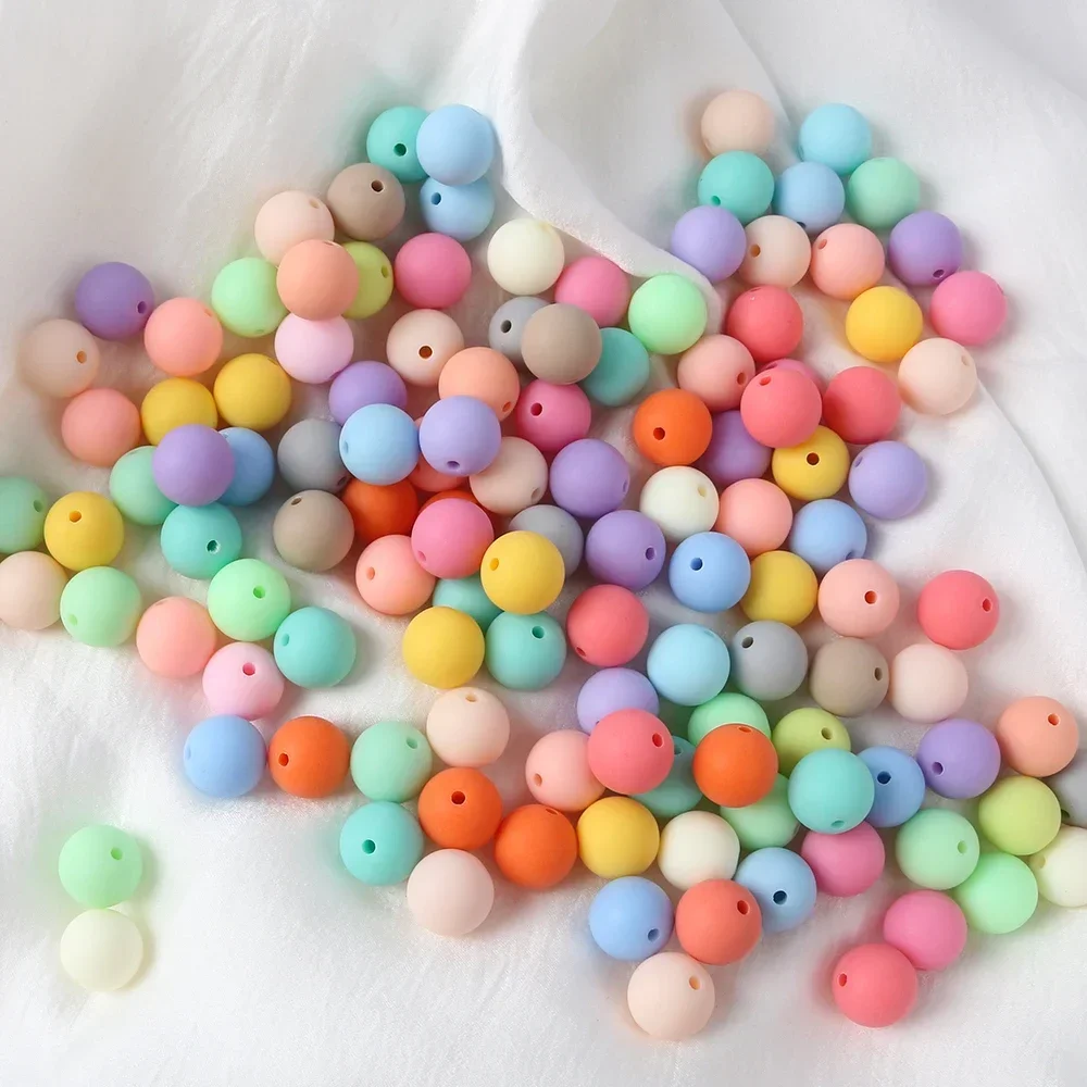 8-14mm 원형 아크릴 비즈 무광 루즈 스페이서 비즈 여성용 쥬얼리 제작 DIY 바느질 보헤미안 여름 팔찌 목걸이