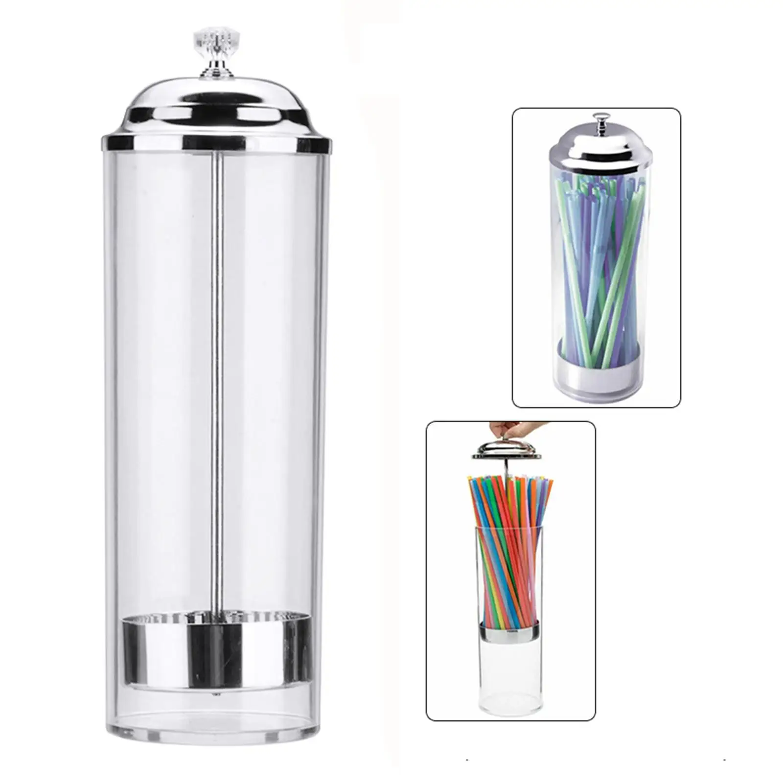 Plastic Straw Dispenser 8 Inch Drinking Straw Holder Pop Up Straw Lid  Organizer For Bar Straws(plastic21cm)