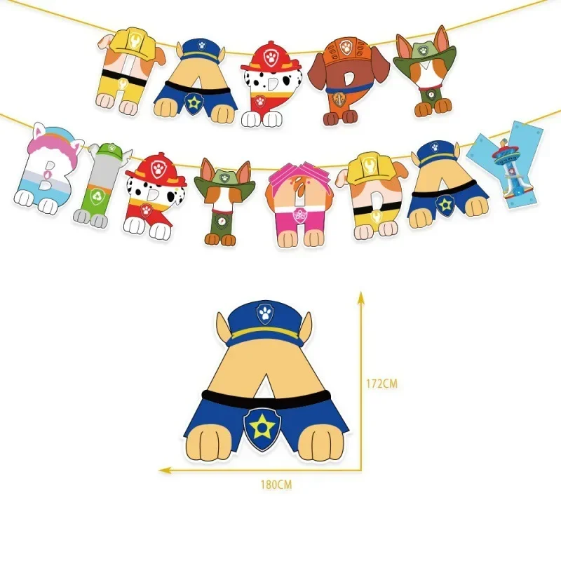 thumbnail image 1 of Juego de tarjetas para tarta de cumpleaños con temática de la Patrulla Canina, decoración para hornear, banderines para cumpleaños de niño y niña, globos de látex para decoración, suministros para fie, 1 of 5