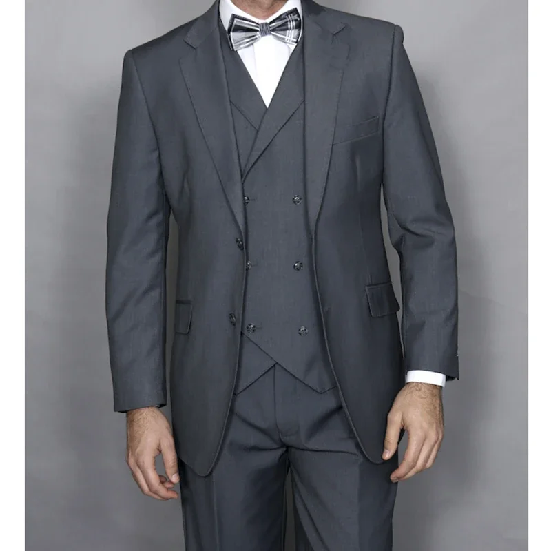 Black Formal Wedding Elegant Men Suits Groom Tuxedo Prom Slim Fit Blazer Hombre High Quality Custom 3 Piece Set Costume Homme