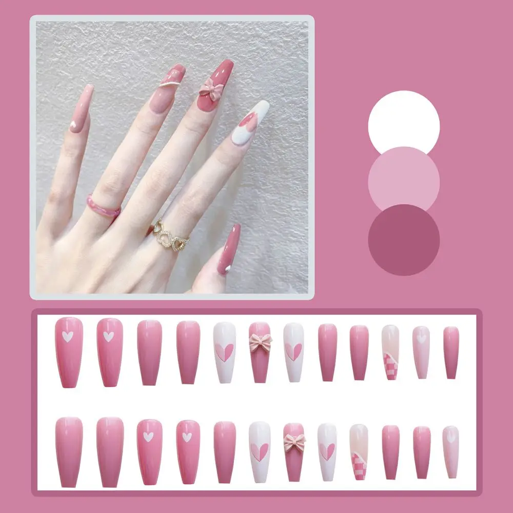 

Маникюрный Инструмент Aurora Bear, бант, балерина, длинный гроб, нажим на ногти, полное покрытие, искусственные ногти, накладные ногти, 3D накладные ногти