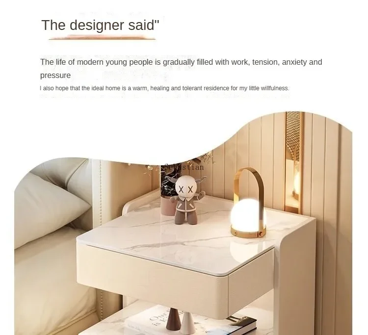 Description Picture 4 of itemSmart Home Bedside Table, Wireless Charging Password Lock, Three-layer Bedroom Storage, Solid Wood Storage, Bedside Cabinet