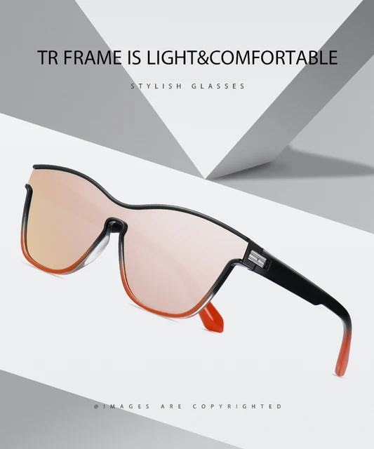 Lunettes De Sport Rapides RTUOHUIN - Protection UV400, Cadre TR90 Flexible, Pour VTT, Vélo, Ski, Course - Blanc Orange