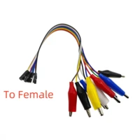 Color DuPont wire with alligator clip, DuPont male and female head to alligator clip wire, test clip wire connection wire 4