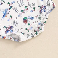 2024-04-01 Lioraitiin 0-18M Summer Baby Boy Romper Short Sleeve Crew Neck Duck Print Jumpsuit Clothes Casual Daily 6