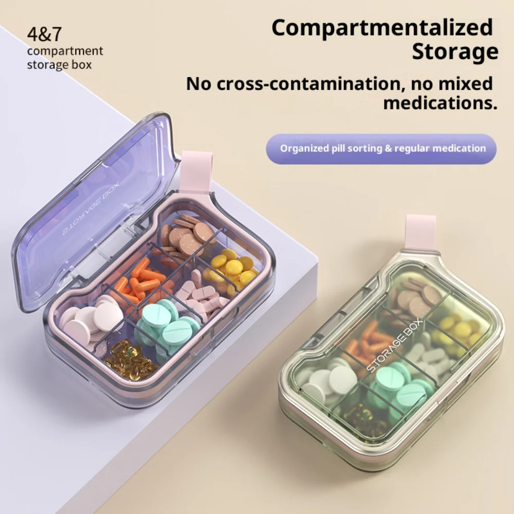 Travel Waterproof Medicine Organizer Small Pill Box Pill Case Pill Organizer Purses Compact Travel Medicine Holder for Vitamins