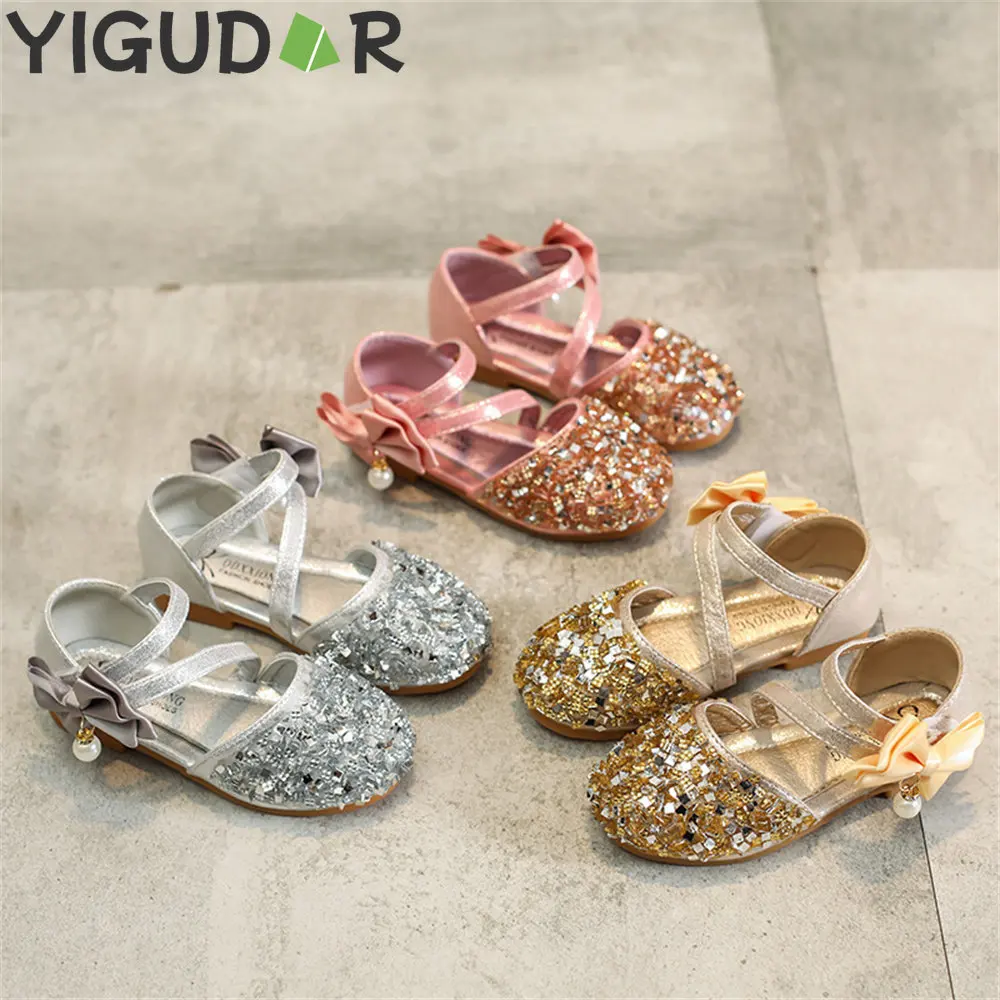 

Autumn Girls Leather Shoes Princess Party Rhinestone Bow Single Shoes Fashion Children Performance Wedding Shoes casual shoes