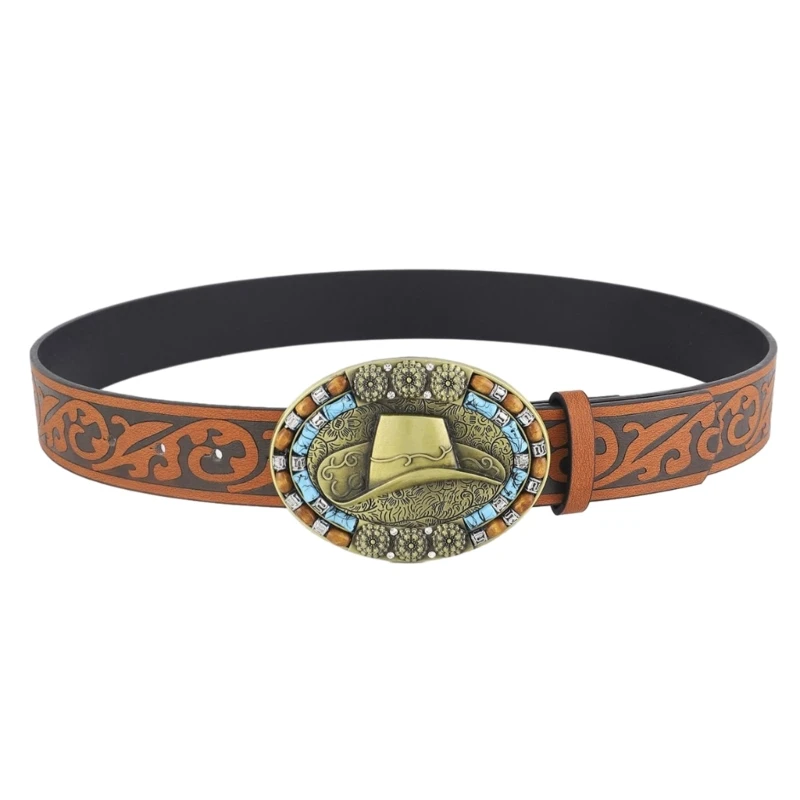 

Man Relief Cowboy Hat Belt for Dresses Teens Waist Belt Belt for Jeans