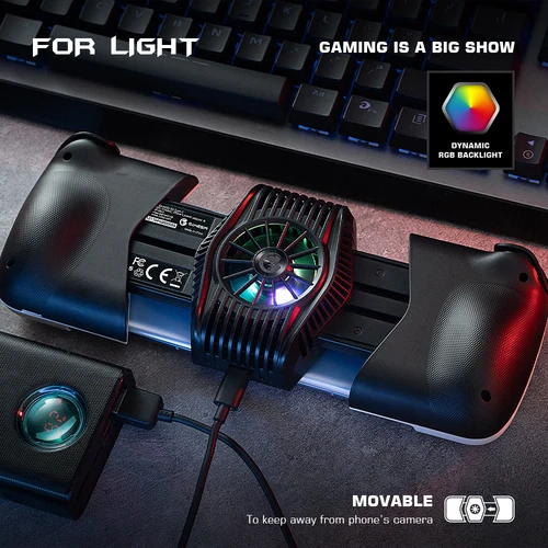 GameSir X3 C타입 게임패드 휴대폰 컨트롤러, 클라우드 게임용 냉각 팬 포함, Xbox 게임 패스, STADIA, xCloud, GeForce Now 5