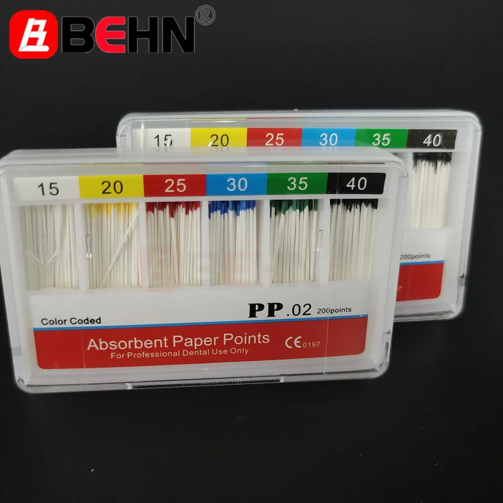 

200Pcs/Pack PP02 15#20#Dental Absorbent Paper Points Root Cancel Endodontics Cotton Fiber Tips Dental Matirial PP04 PP06