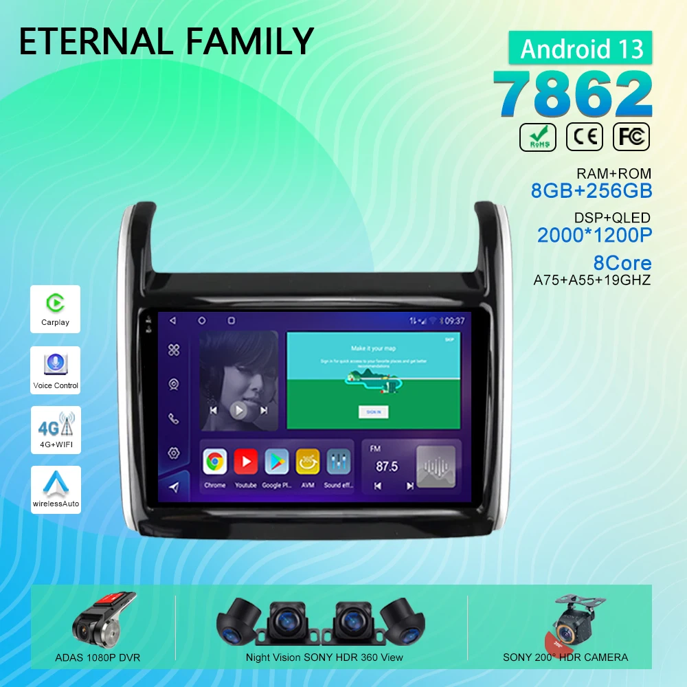 

Автомагнитола для CHANA CHANGAN AUCHAN X70A 2017 + Android 13, автомобильный стерео Мультимедийный плеер с GPS-навигацией, высокопроизводительный HDR QLED