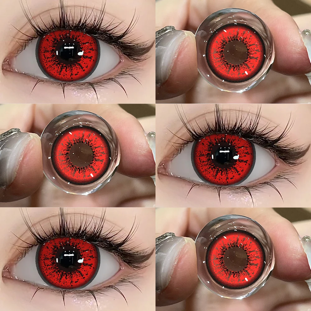 Enhanced Title: 

Vibrant Red & Pink Cosplay Contact Lenses for Striking Halloween Makeup Looks