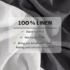 Pure Linen Sheet, 100% French Stonewash Pure Linen Bed Sheets Soft Durable Breathable Bedding for Hot Sleepers, 1 Flat Sheet 3