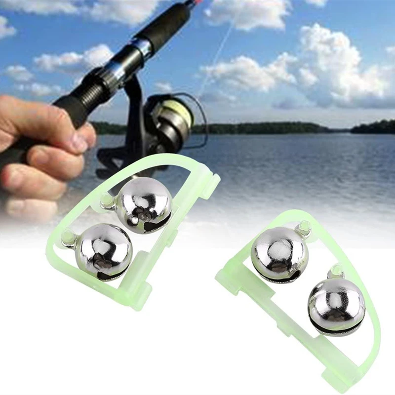 10/5PCS Fishing Bell Ring Plastic Twin Bells Clip On Night Fishing Tools  Rod Bite Alarm Portable Fast Fishing Tackle Accessories