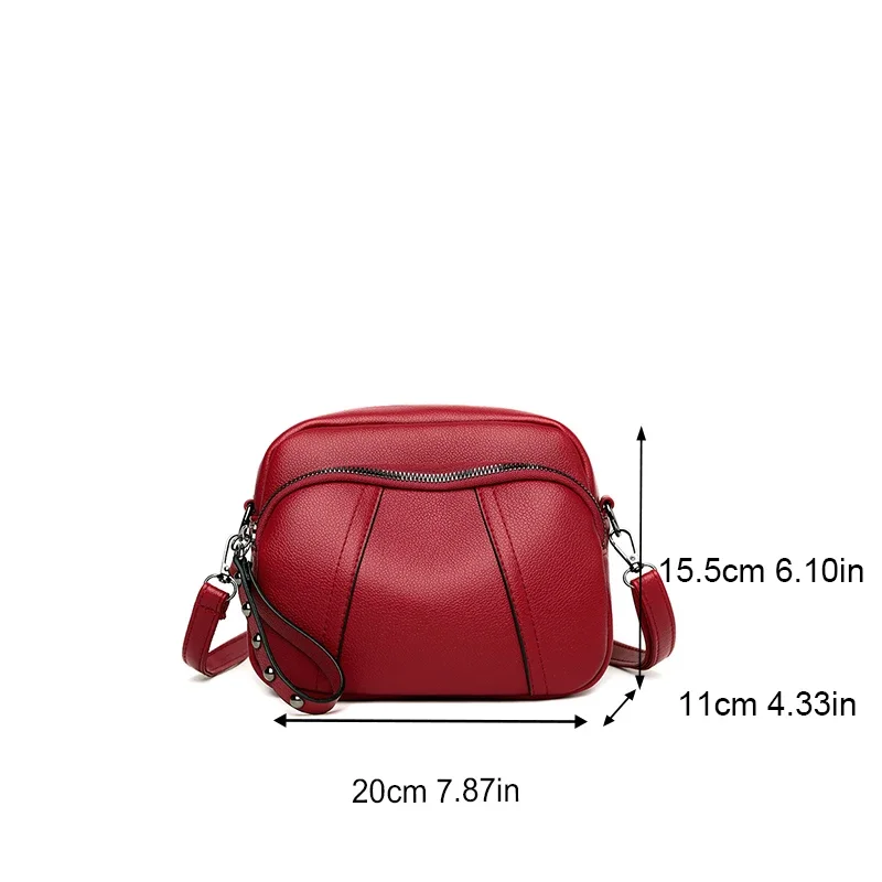 Solid Color Fashionable Rivet Zipper Women's Mobile Phone Bag