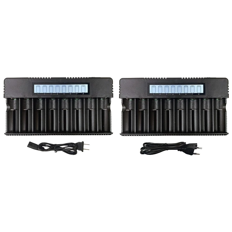 

LCD Display 8-Slot 18650/26500 Battery Charger 3.7V Lithium Battery Ni-MH Ni-Chrome 1.2V 1.5V Battery Charger US-Plug Durable
