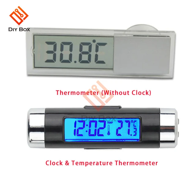 Auto-Luftauslass 2-in-1-Thermometer Elektronische Uhrzeit  LED-Digitalanzeige-Thermometer mit Hintergrundbeleuchtung leuchtende  Autoversorgung