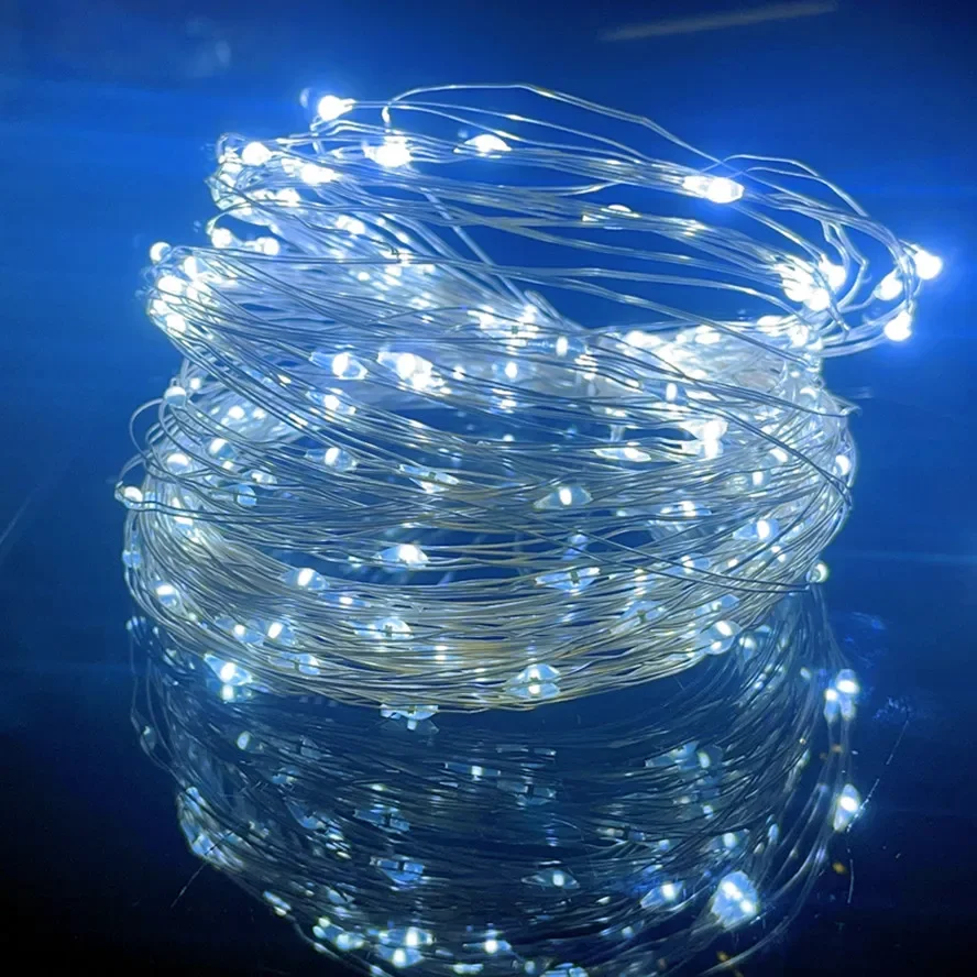 thumbnail image 1 of Guirnalda de luces LED de cobre con USB, resistente al agua, de 10 m y 20 m, para Navidad, bodas, fiestas, vacaciones, 1 of 5