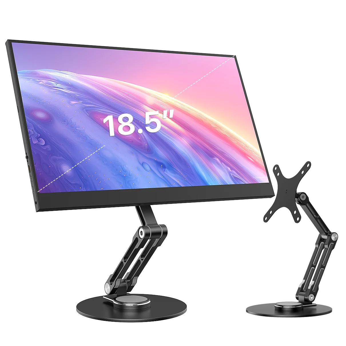 UPERFECT Adjustable VESA Desk Stand for Monitors up to 18.5 inches, Supports 5kg