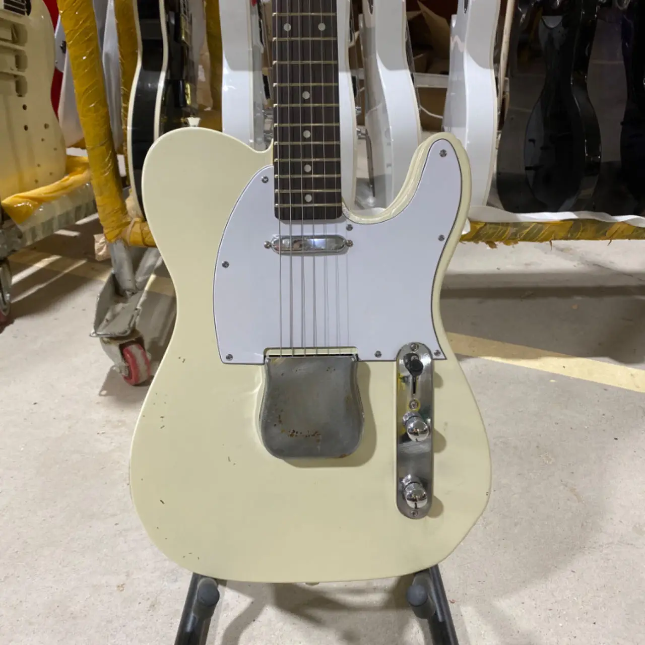 

Электрическая гитара Relic Tele, Alder Body, фингерборд из палисандра, кремово-белого цвета, 6-струнная гитара, скрипка, гитара, Bluetooth