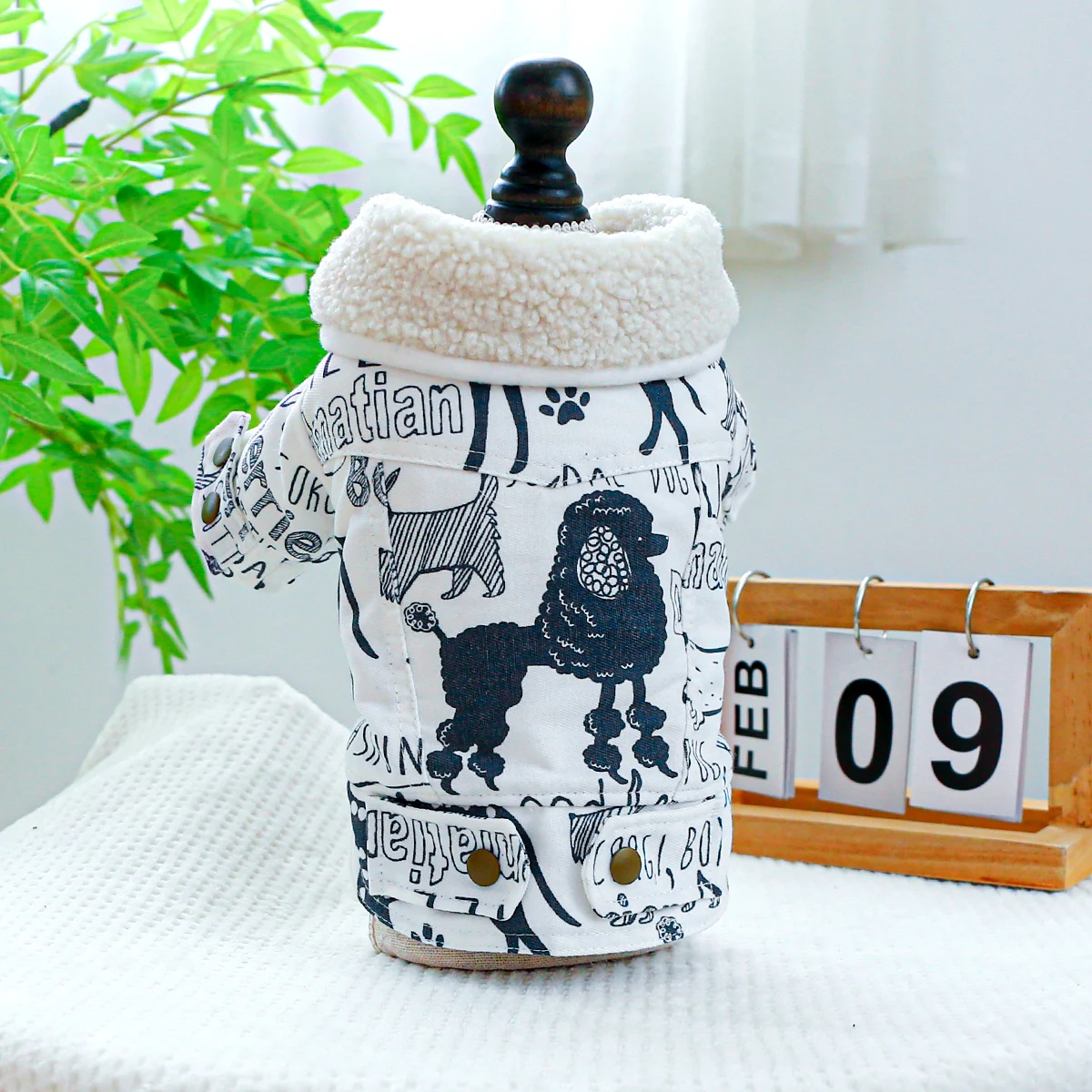 Pet Jacket 1PC Dog Winter Plush Lapel Coat For Small Medium Dogs pet jacket
