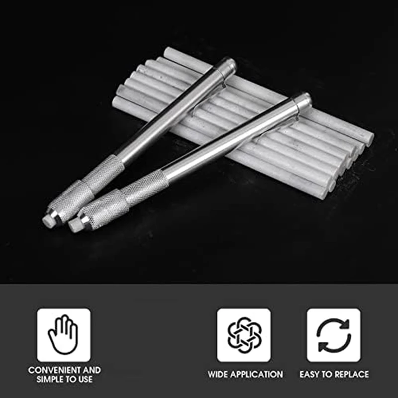 2 Pack Soapstone Stent Marker With 16 Pack Refills Round Soapstone For Welding Tools, Aluminum, And Cast Iron