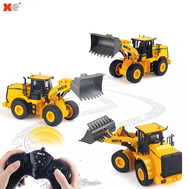 HuiNa 1552 1/16 RC 트럭 2.4G 원격 제어 11 채널 로더 트럭 라이트 합금 RC 엔지니어링 차량 장난감 자동차 소년을위한 선물