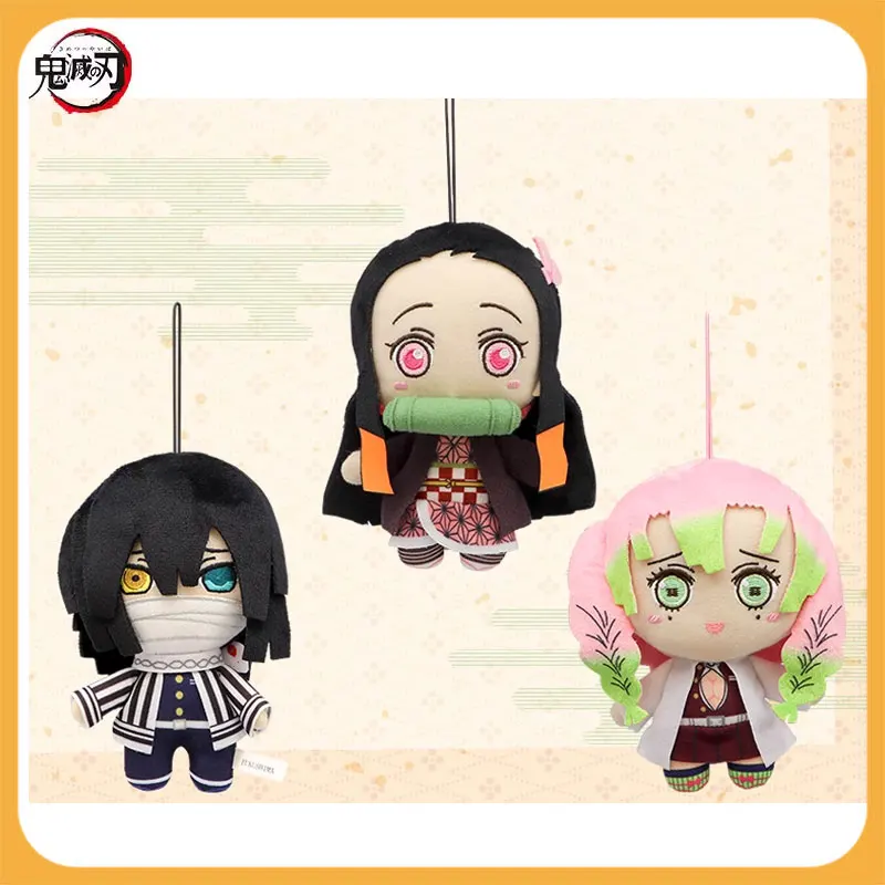

16cm Anime Demon Slayer Iguro Obanai Kamado Nezuko Kanroji Mitsuri Pendant Stuffed Toy Kawaii Kids Gifts FuRyu Original
