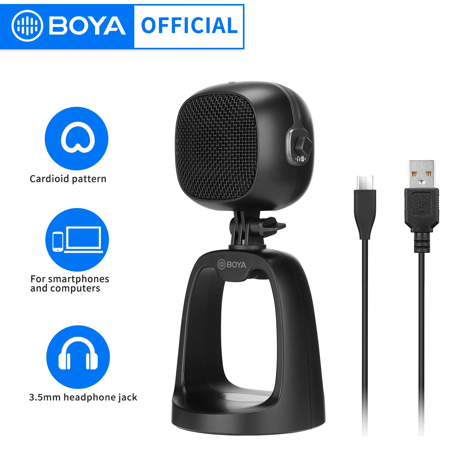 BOYA USB Microphone Professional Condenser Mic BYCM6 For PC Computer