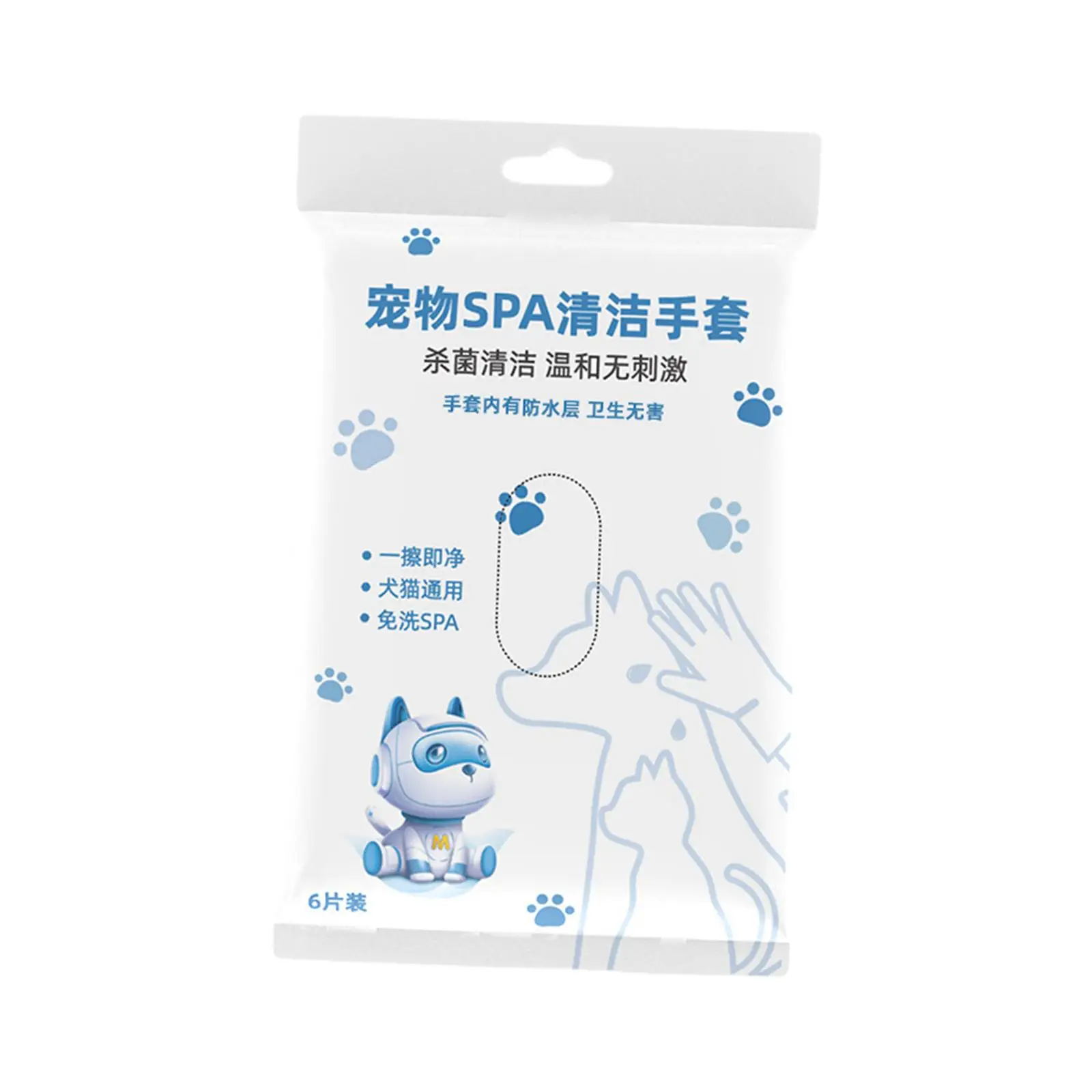 Pet Grooming Gloves 6 Pieces Dog Cleaning Gloves Multipurpose Non Woven Deodorizing Soothing No Rinse for Dogs and Cats Puppy Kitten Wipe Gloves