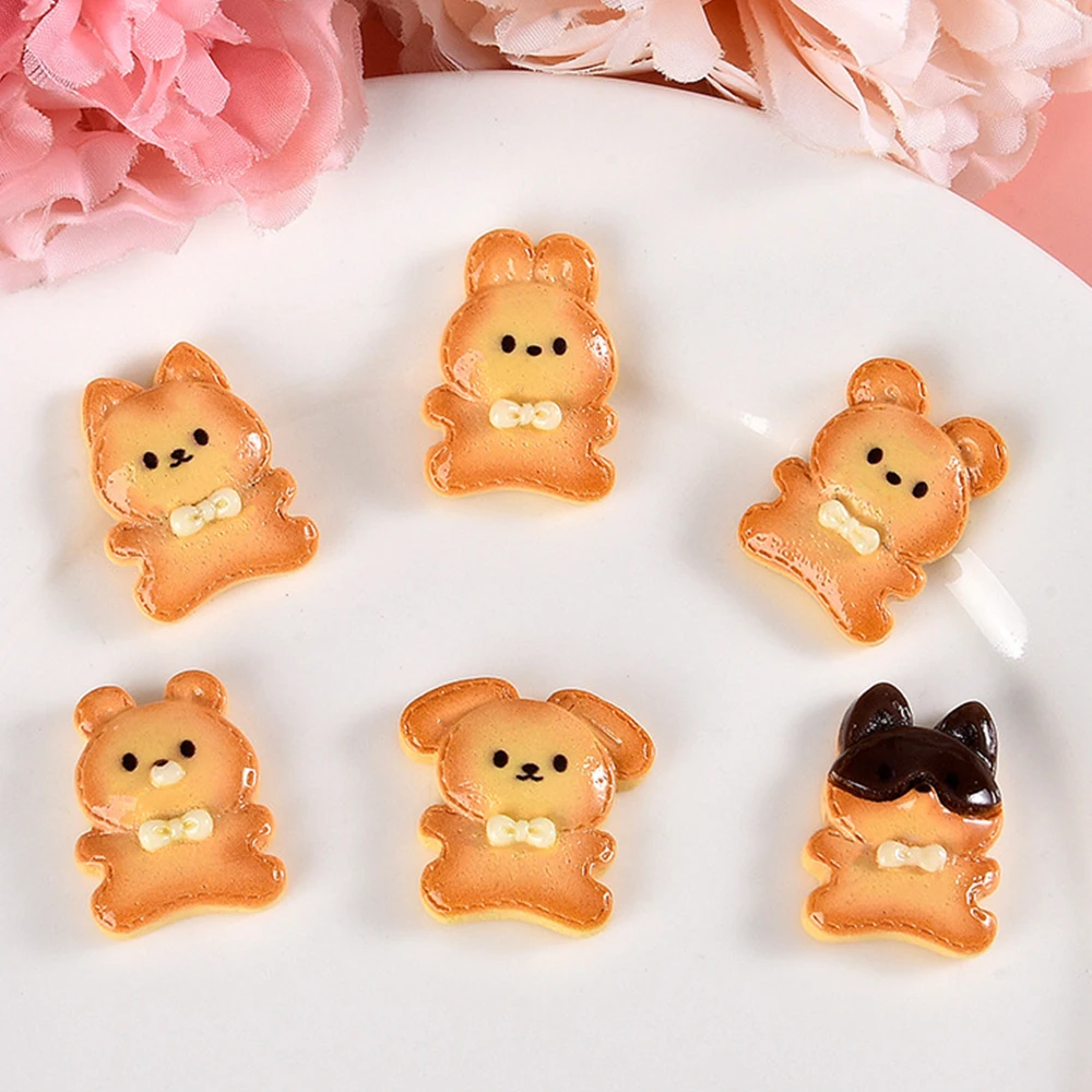 

10PCS Animal Biscuits Series Resin Flat Back Cabochons For Hairpin Scrapbooking DIY Jewelry Craft Decoration Accessories