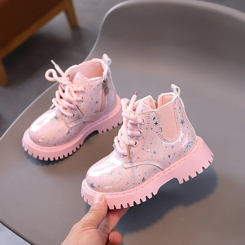 Spring Autumn Children Shoes 2025 New Girls Leather Fashion Ankle