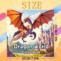 1 pc Cozy Family Dragon World Coloring Book 26 Sheets Relax & Soothing Designs Perfect Gift for Kids Adults 2
