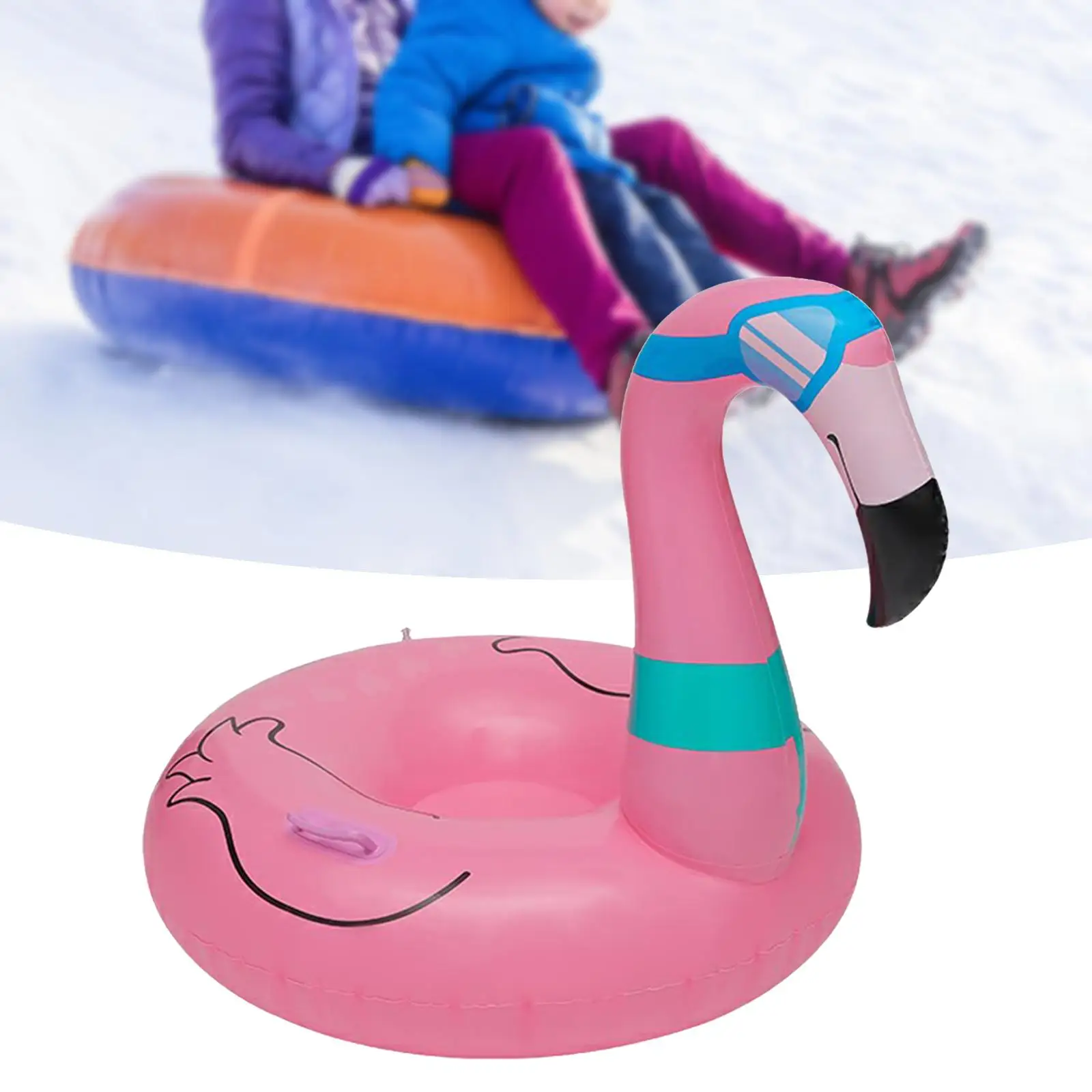 47\`\` Inflatable Snow Tube Sled with Handles for Winter Fun