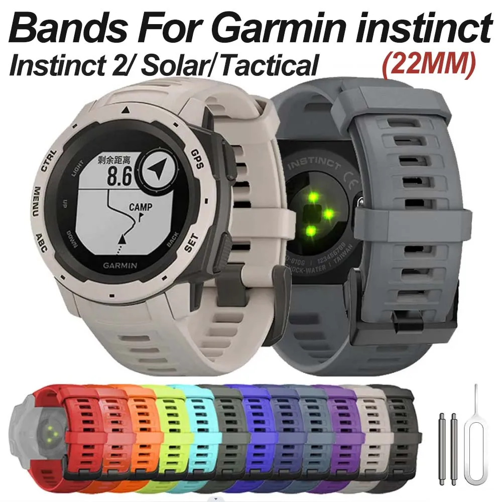 Cinturino Morbido In Silicone Per Garmin Instinct 2 / Solar / Tactical – Sostituzione Comoda E Resistente – Adatto A Uomo E Donna