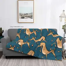 Brindle Multi Knitted Blankets Greyhound Whippet Lurcher Galgo Dog Wool Throw Blanket Bedding Couch Ultra-Soft Warm Bedspread