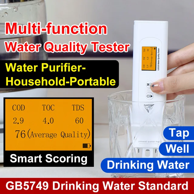 Water Quality Tester Tds Meter 6 in 1 Portable COD TOC EC Tester High Precision Quality Rugged for Drinking Water LS310